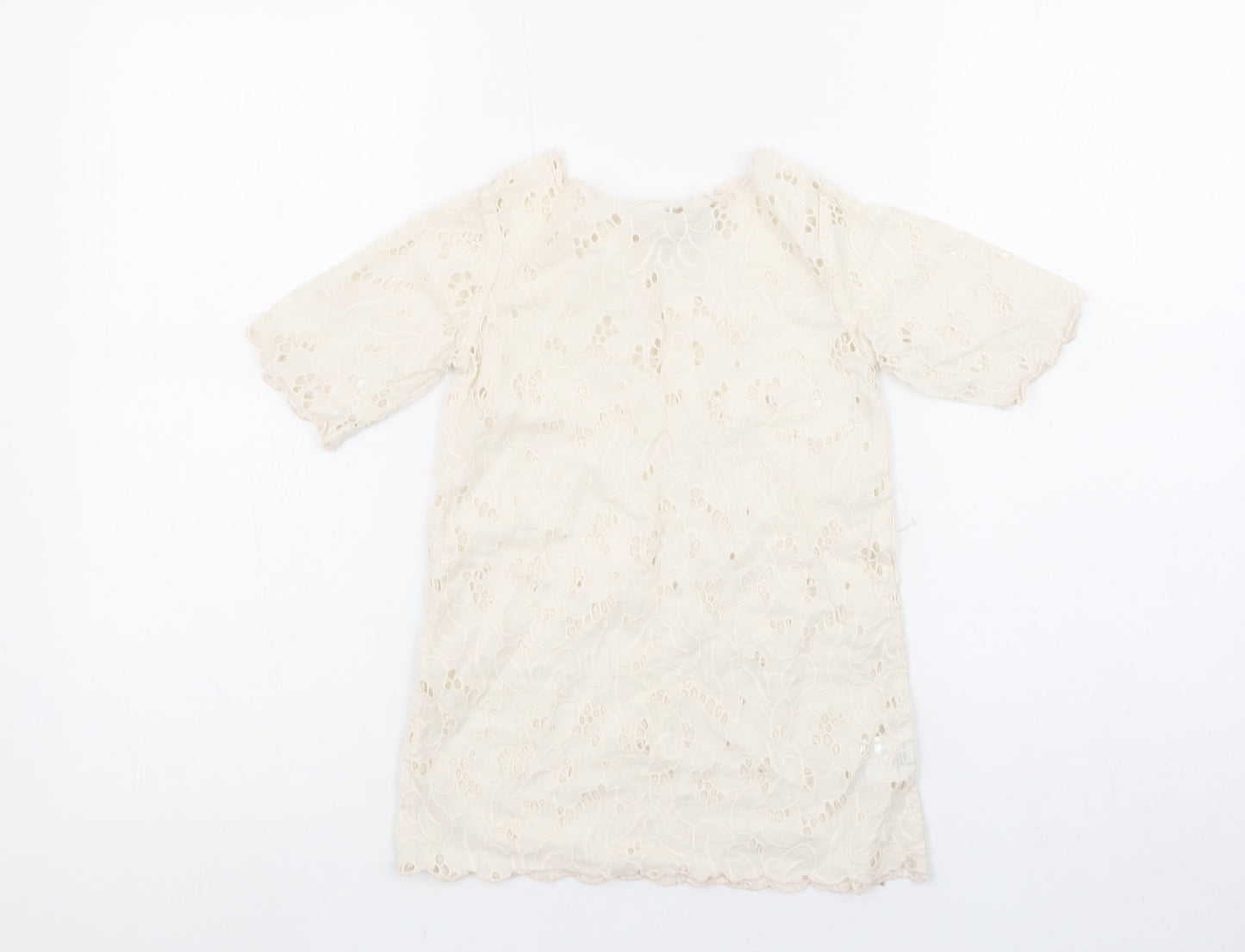 Stella McCartney Girls Ivory Lace Cotton Tunic Blouse 4 Years