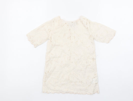 Stella McCartney Girls Ivory Lace Cotton Tunic Blouse 4 Years