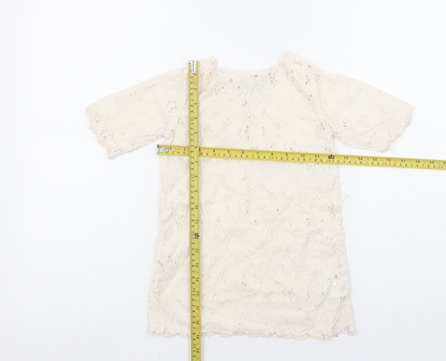Stella McCartney Girls Ivory Lace Cotton Tunic Blouse 4 Years