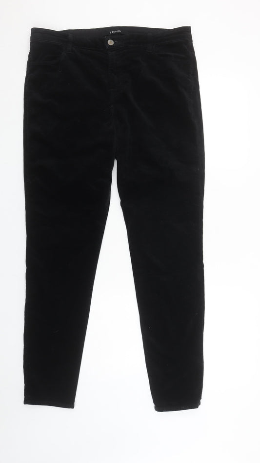 J Brand Women's Black Velvet Skinny Trousers Size 32