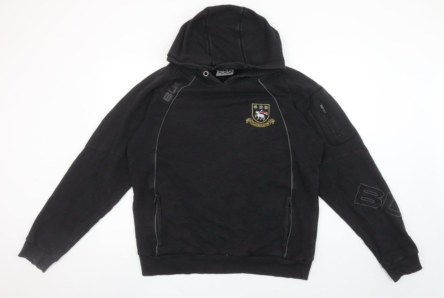 BLK Men's Black Embroidered Pullover Hoodie Size M Sports Fleece