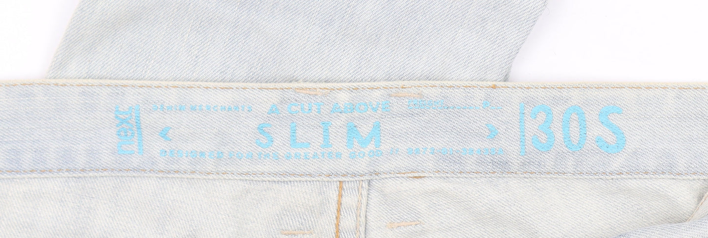 Next Men's Blue Slim Fit Jeans 30S Light Wash Denim