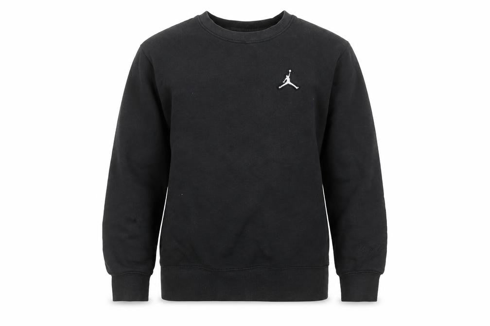 Jordan Boys Black Pullover Fleece Sweatshirt 12-13 Years Logo Crew Neck