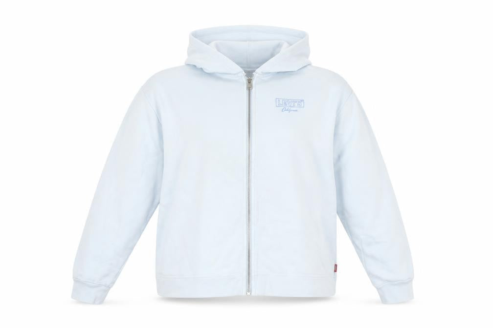 Levi's Women Light Blue Full Zip Hoodie Small 100% Cotton