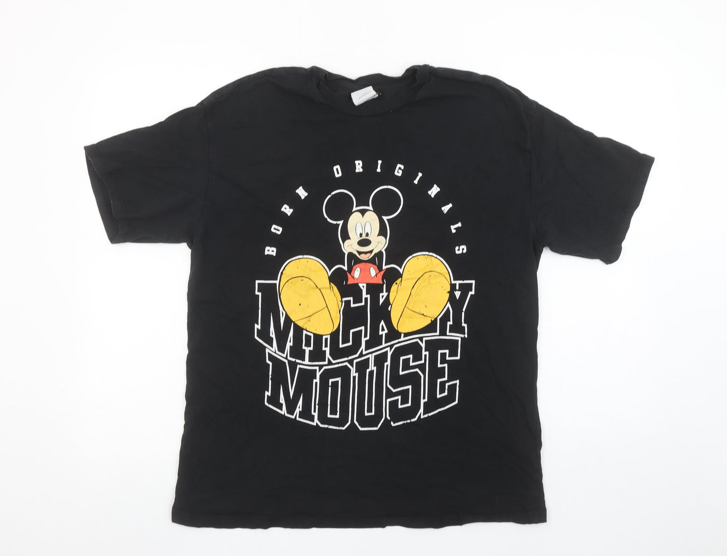 DeFacto Women Black Mickey Mouse Graphic Cotton T-Shirt M