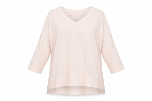 Phase Eight Womens Beige Viscose Blend 3/4 Sleeve V-Neck Tunic Top Size 14
