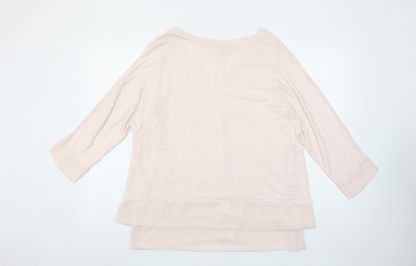 Phase Eight Womens Beige Viscose Blend 3/4 Sleeve V-Neck Tunic Top Size 14