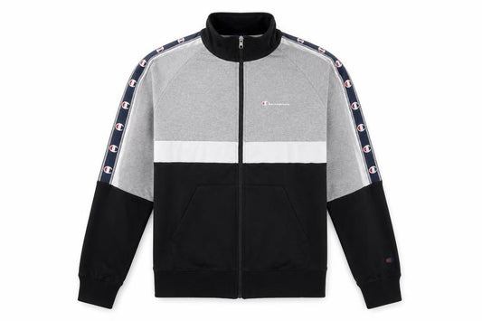 Champion Men’s Black Grey White Full Zip Sweatshirt Medium