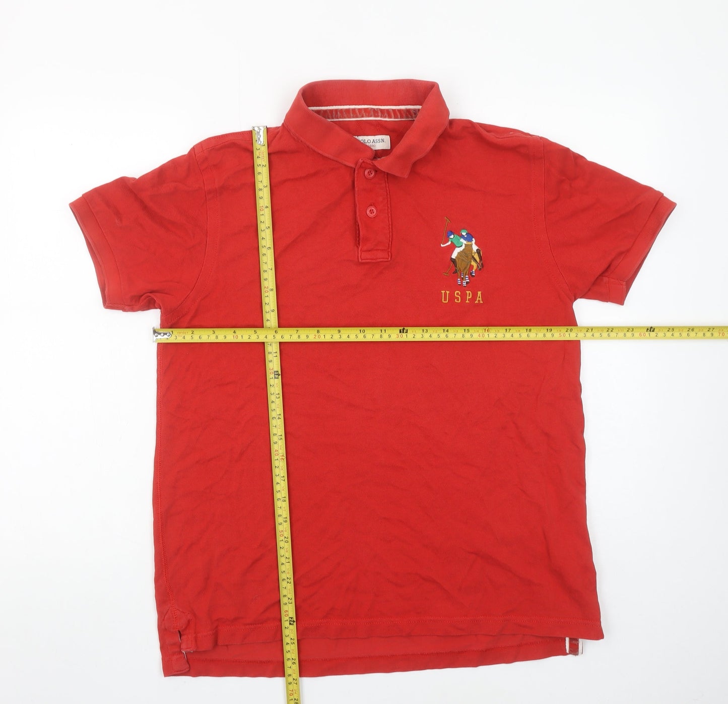 U.S. Polo Assn. Men's Red Cotton Embroidered Polo Shirt L
