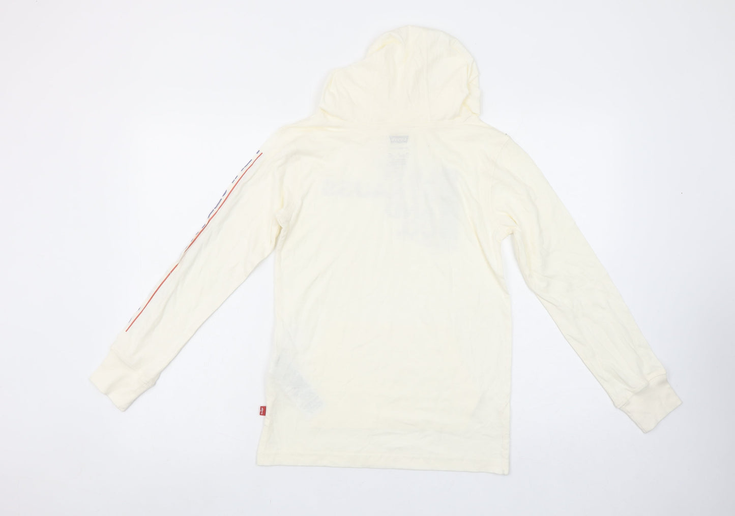 Levi's Boys Ivory Cotton Pullover Hoodie M 10-12 Years Graphic Print