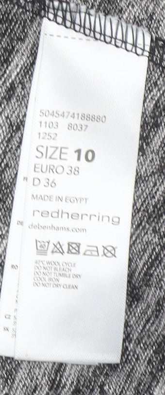 Red Herring Women's Grey Cold Shoulder Weekend T-Shirt Size 10