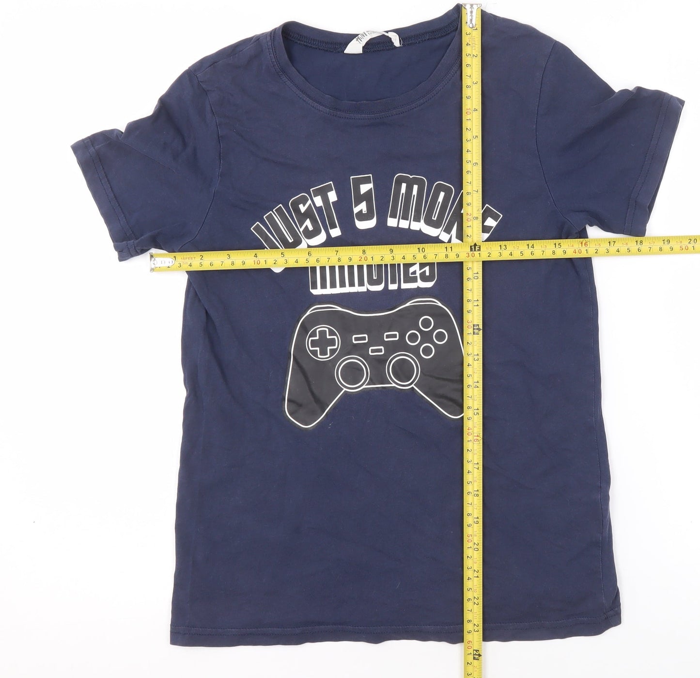 H&M Boys Blue 10-12 Years Gamer Graphic Cotton T-Shirt