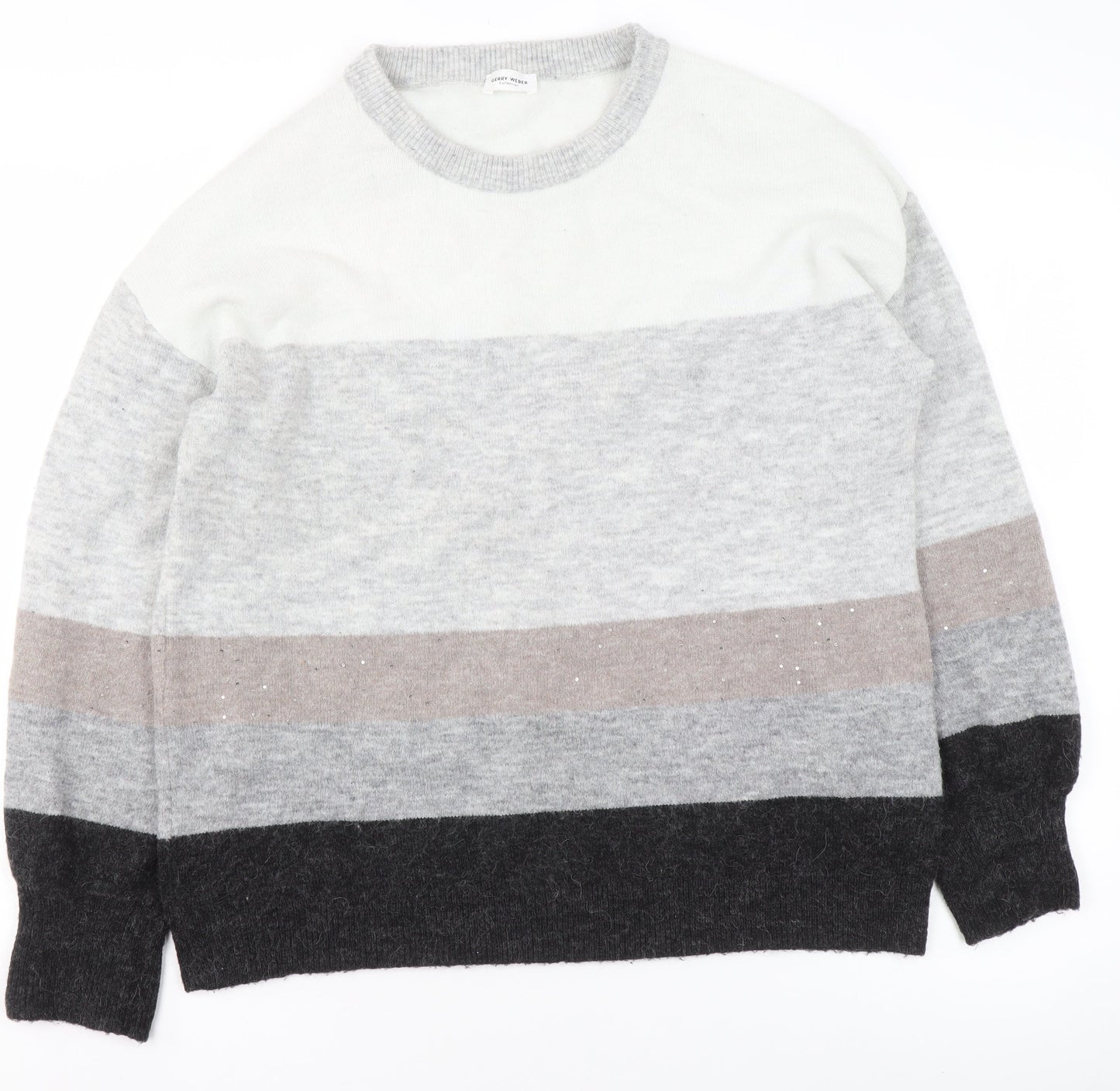 Joey Healy Womens Multicoloured Striped Pullover Jumper Size 16