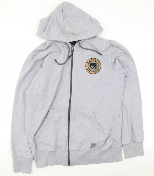 Lizzard Men's Grey Small Full Zip Hooded Activewear Jacket