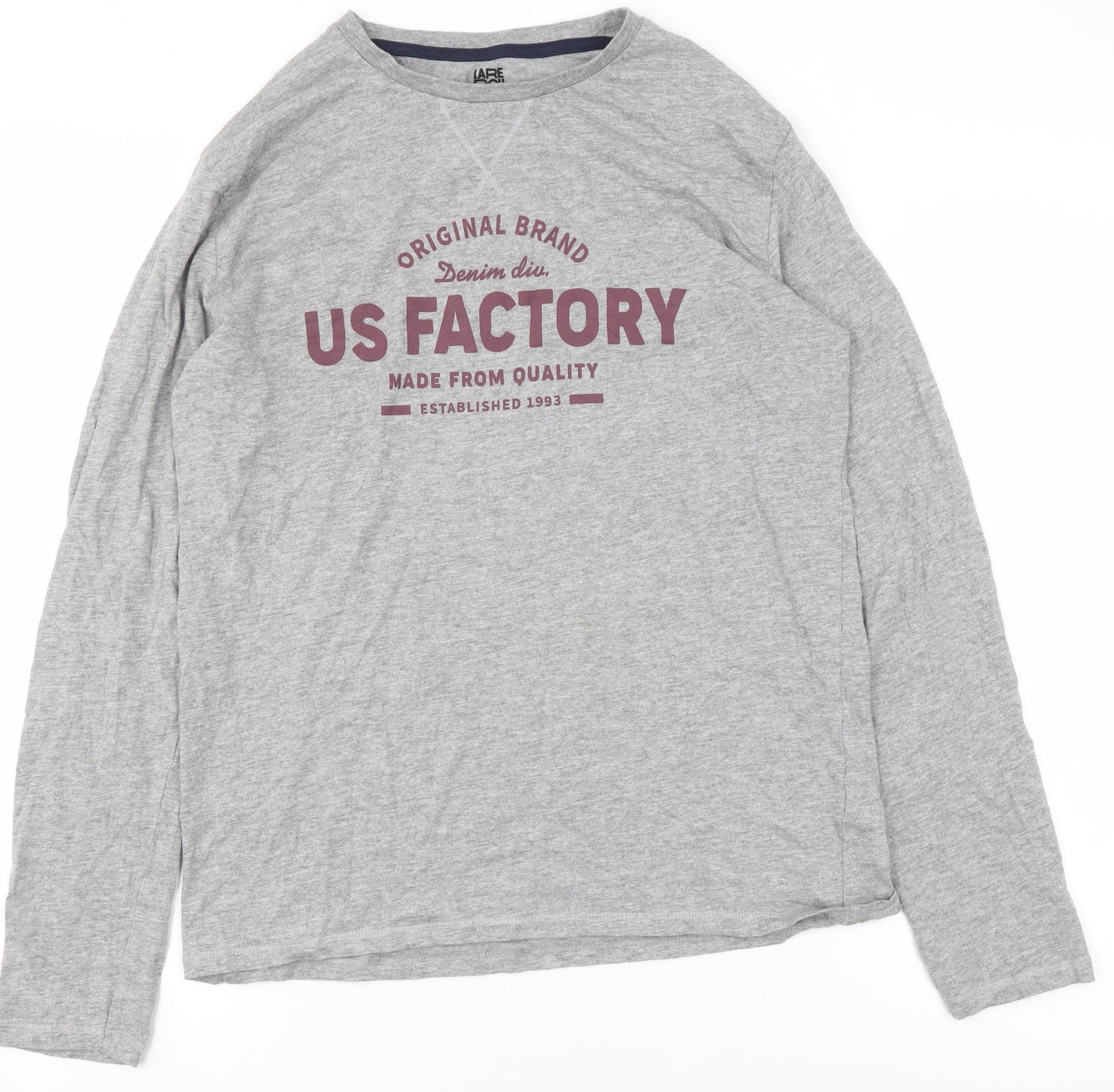La Redoute Women Grey Long Sleeve T-Shirt Small Crew Neck Casual