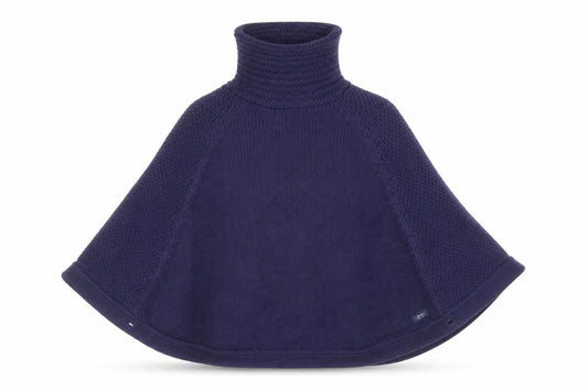 Joules Women's Blue Roll Neck Knit Cape Jumper 2XS Wool Blend