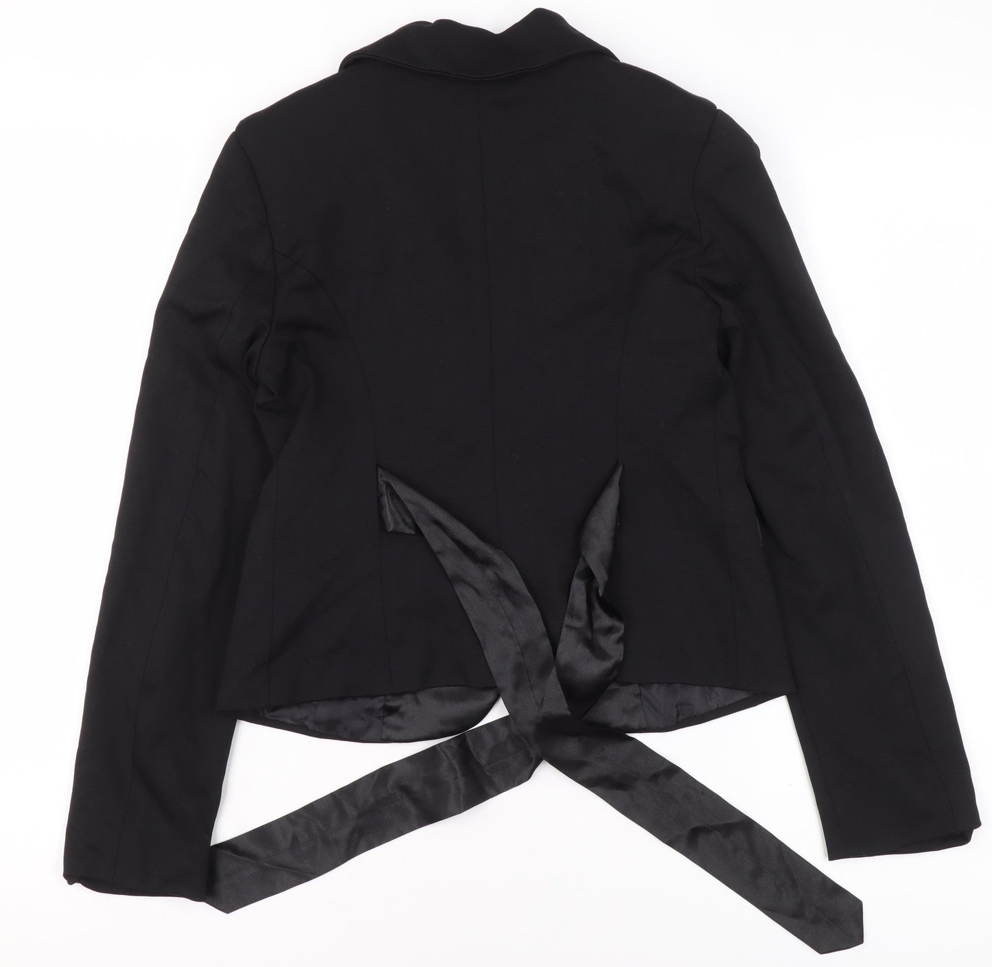 Miss Grant Girls Black Satin Lapel Cropped Blazer Jacket Size 146/152