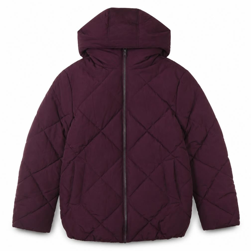 ASOS Womens Purple Quilted Hooded Puffer Jacket Size 8