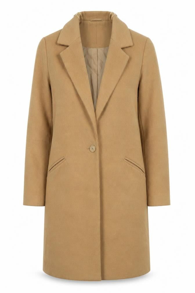 New Look Women Beige Mid-Length Overcoat Size 10