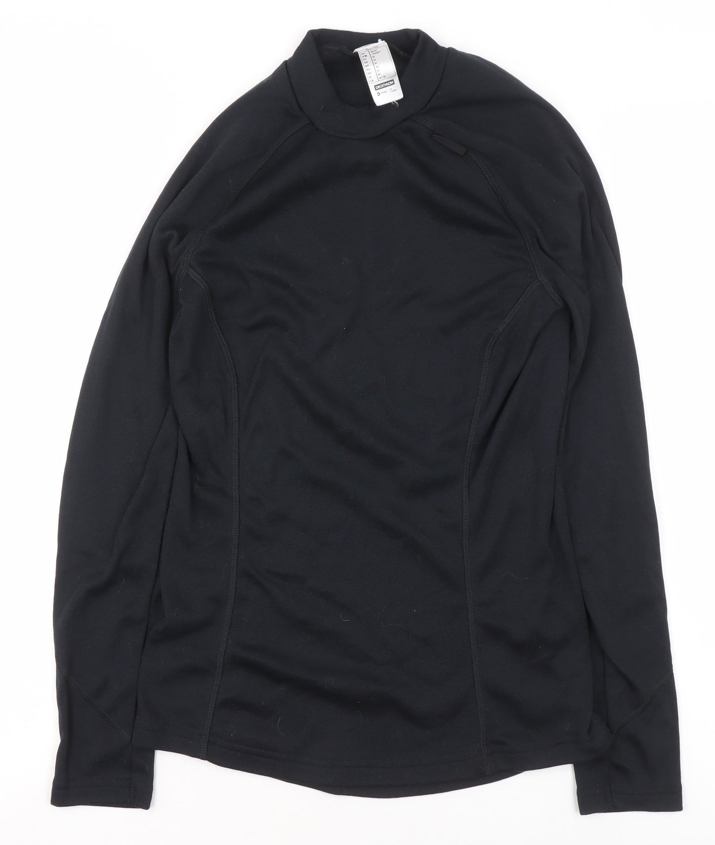 Decathlon Women’s Black Mock Neck Long Sleeve Athletic Top M