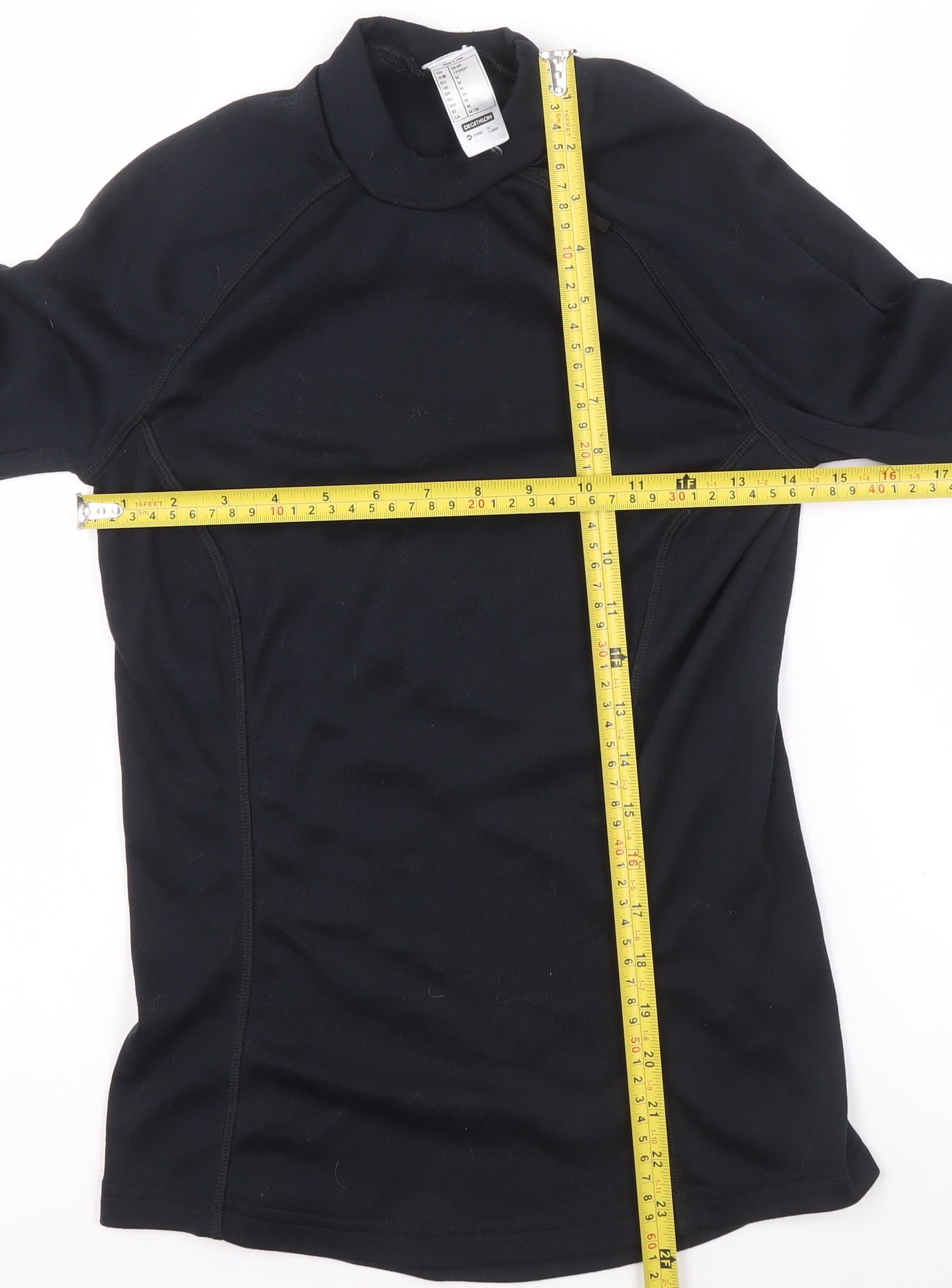 Decathlon Women’s Black Mock Neck Long Sleeve Athletic Top M