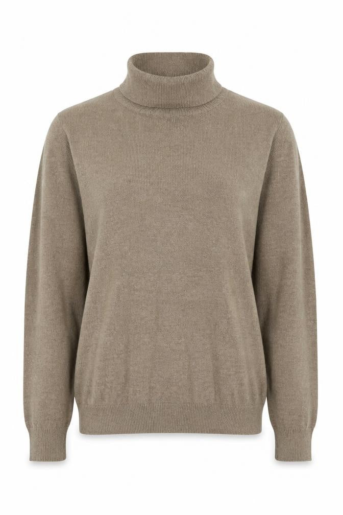 OBJECT Women's Beige Roll Neck Knit Jumper XL