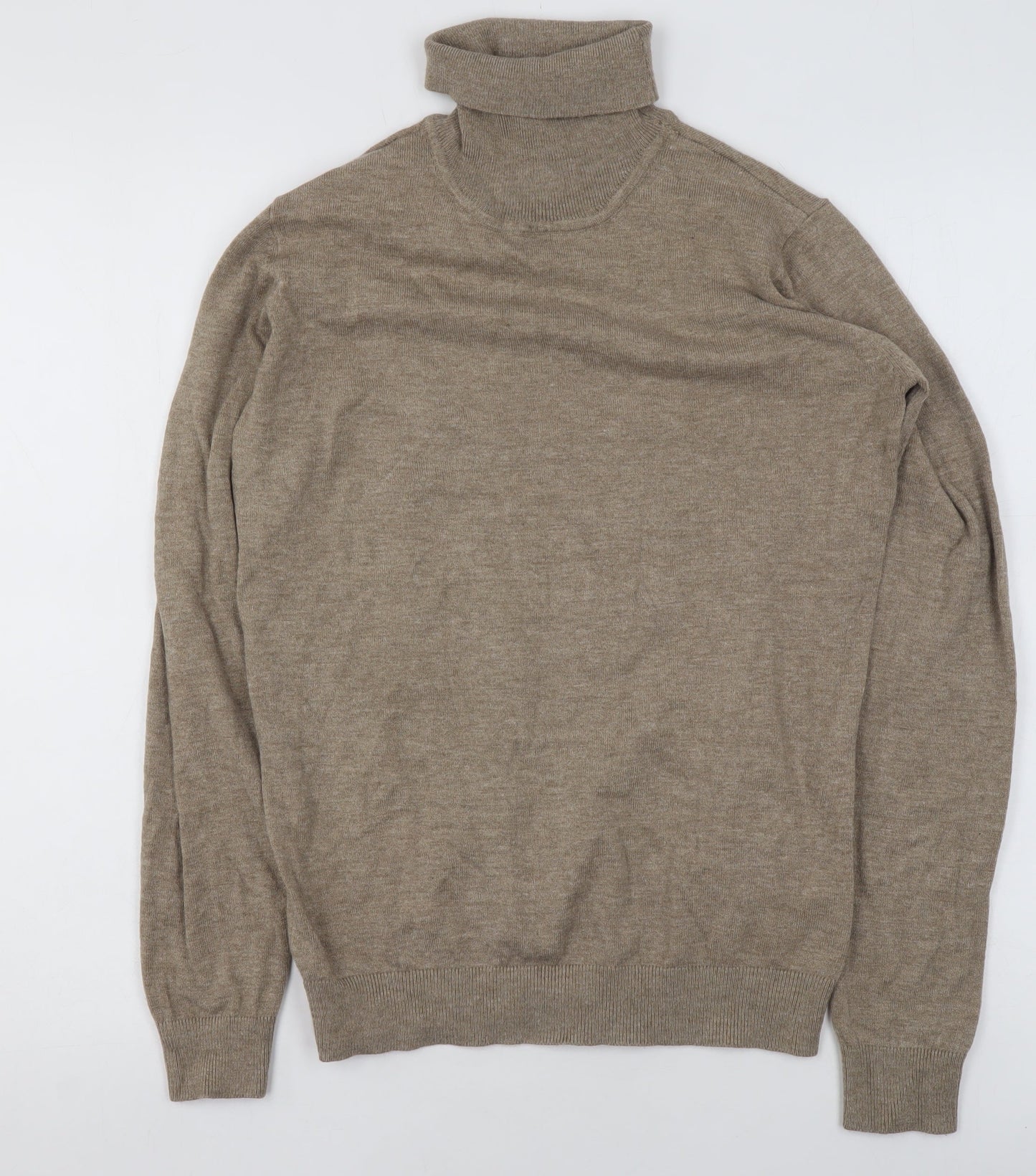 OBJECT Women's Beige Roll Neck Knit Jumper XL
