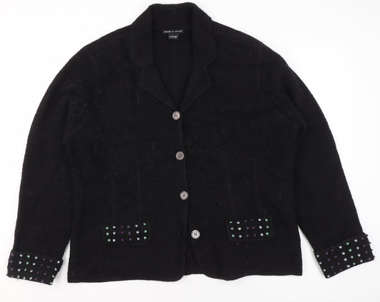 Deane & White Women's Black Wool Blazer Jacket Size L
