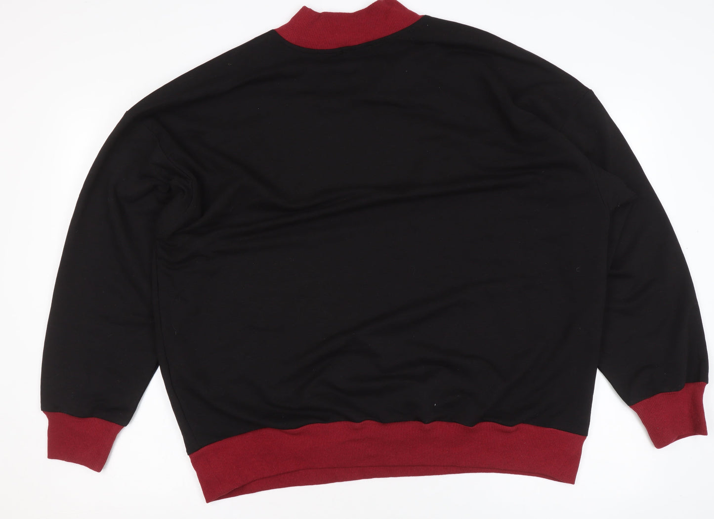 Boohoo Womens Black Red Michigan Pullover Sweatshirt UK 18