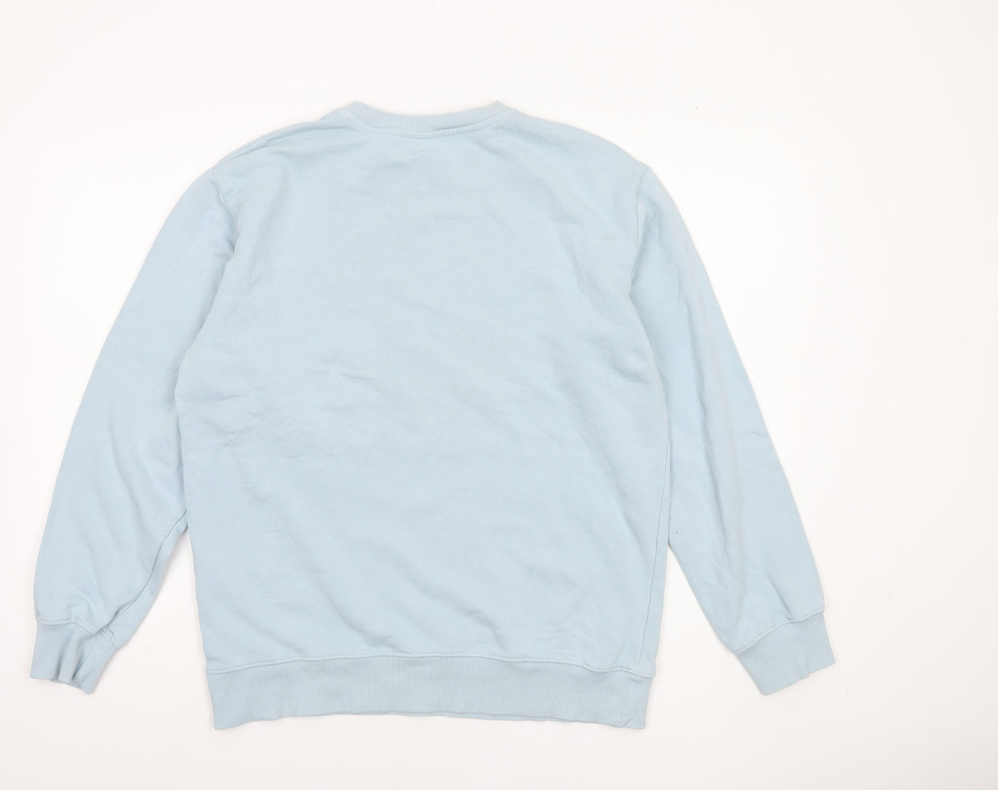 Selected Homme Unisex Light Blue Cotton Crew Neck Sweatshirt M
