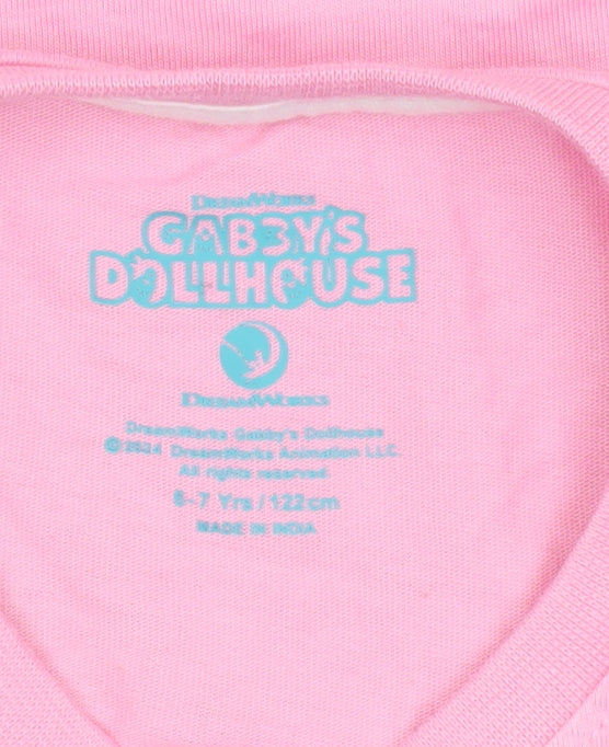 DreamWorks Gabby's Dollhouse Girls Pink Long Sleeve Pyjama Top 6-7 Years