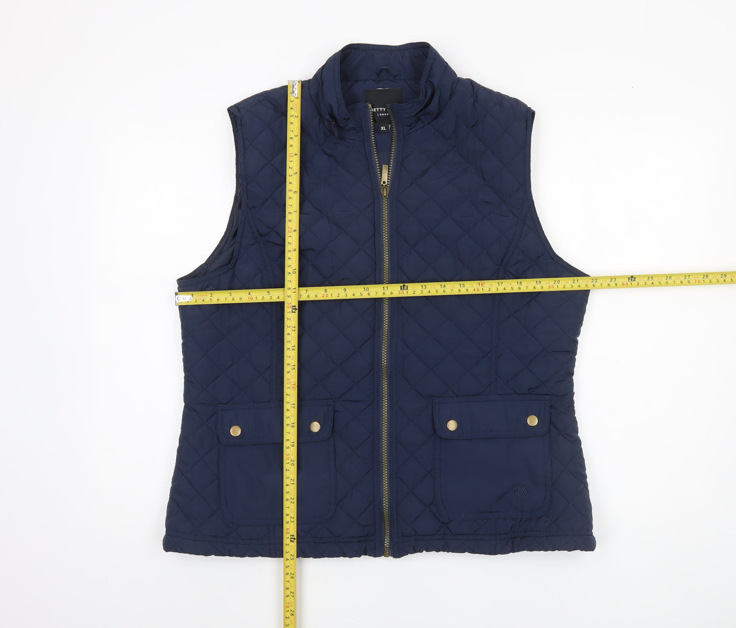 Betty Kay London Women's Blue Quilted Padded Waistcoat XL