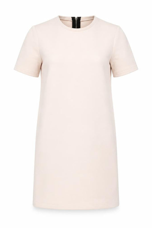Zara Women Beige Short Sleeve Shift Dress Size S