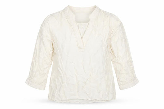 Mos Mosh Women Ivory Viscose Blouse S Tunic 3/4 Sleeve