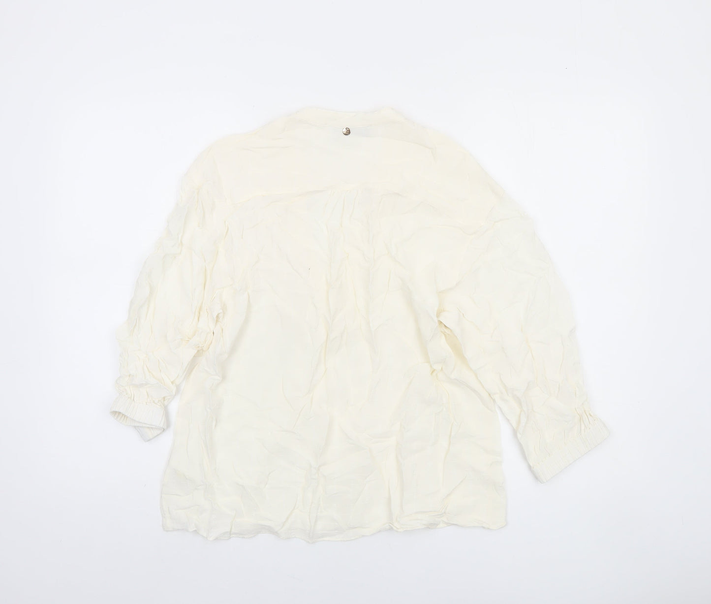Mos Mosh Women Ivory Viscose Blouse S Tunic 3/4 Sleeve