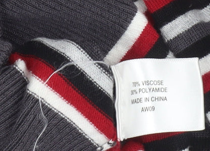 Country Casuals Womens Multicoloured V-Neck Striped Beaded Long Sleeve Jumper Size L