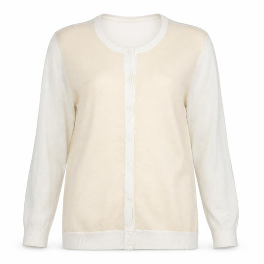 Kaliko Women’s Ivory Crew Neck Long Sleeve Cardigan Size 12