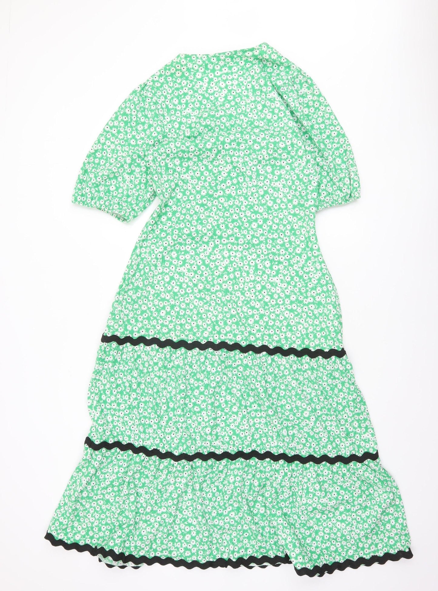 Savida Women’s Green Floral Midi Fit & Flare Dress Size 12