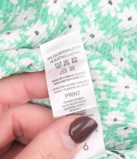 Savida Women’s Green Floral Midi Fit & Flare Dress Size 12