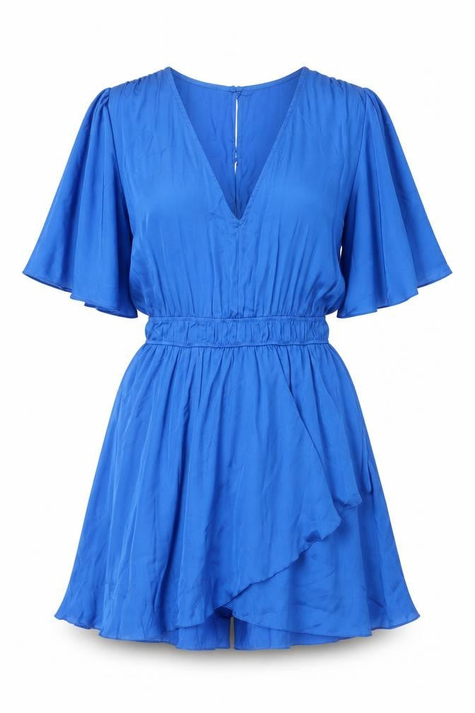 Zara Women Blue Fit & Flare Short Sleeve Short Dress M