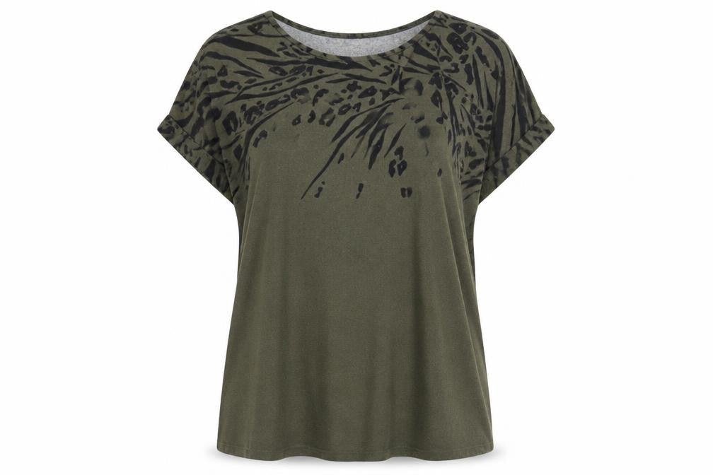 Apricot Womens Green Animal Print Relaxed Pullover Jumper Size 16