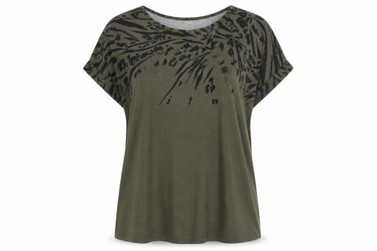 Apricot Womens Green Animal Print Relaxed Pullover Jumper Size 16