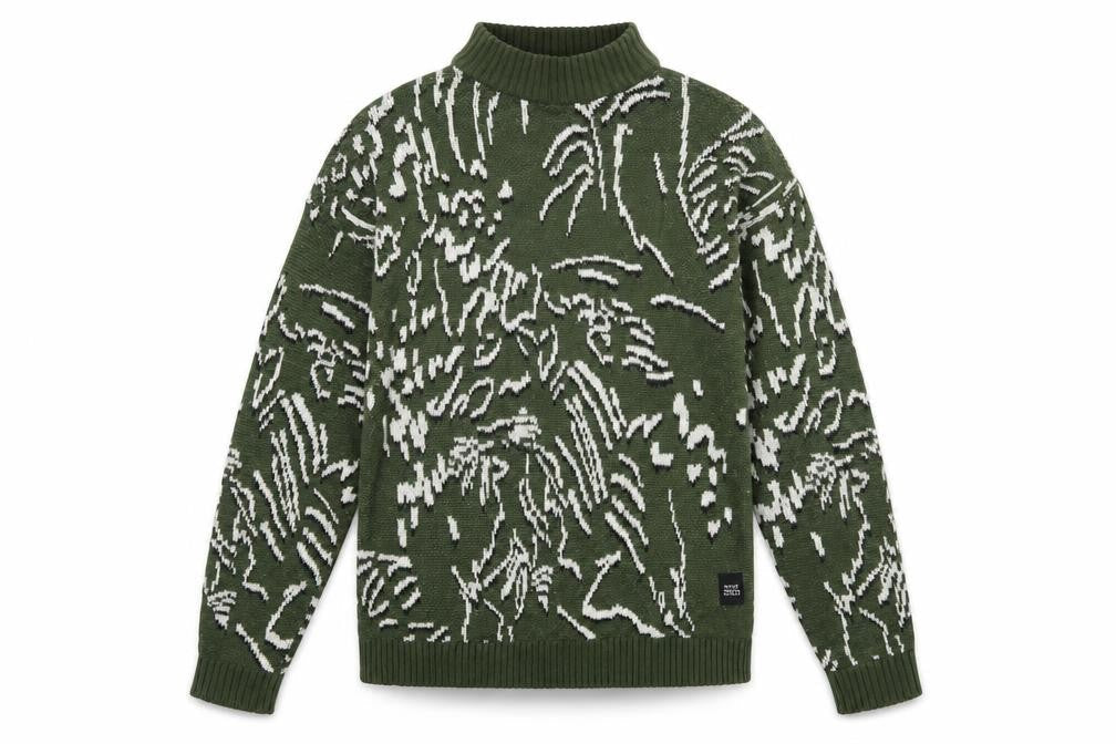 Native Youth Women Green Animal Knit Roll Neck Jumper Size M