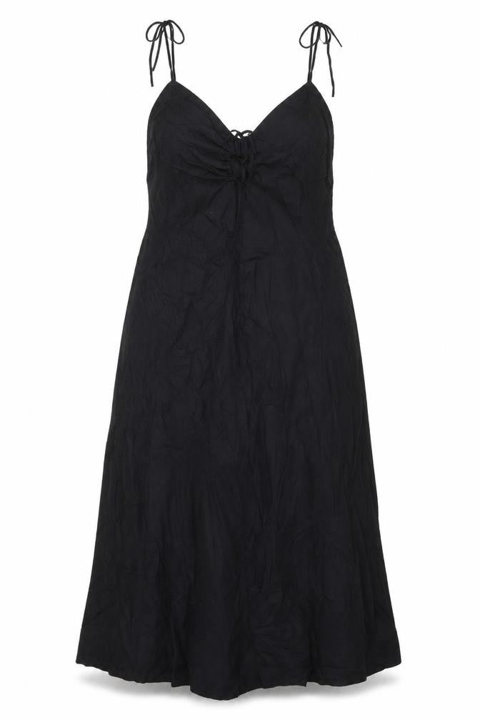 Savida Women’s Black Cotton Midi Slip Dress Size 18