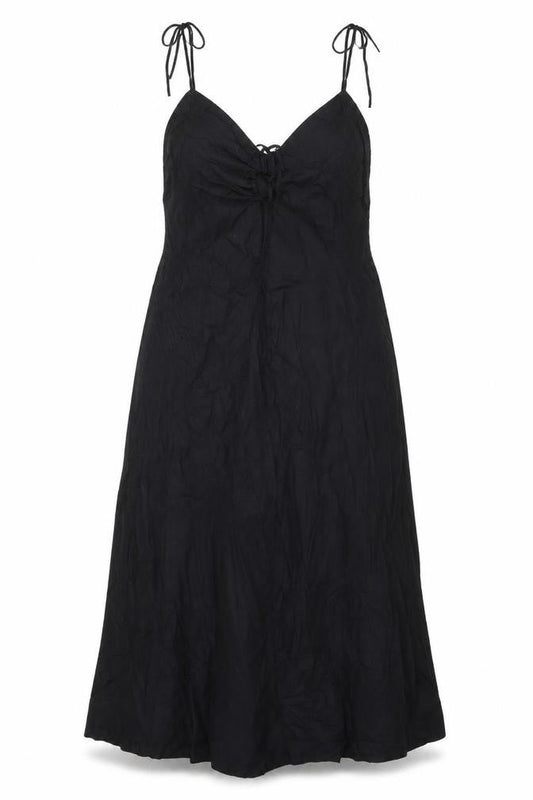 Savida Women’s Black Cotton Midi Slip Dress Size 18