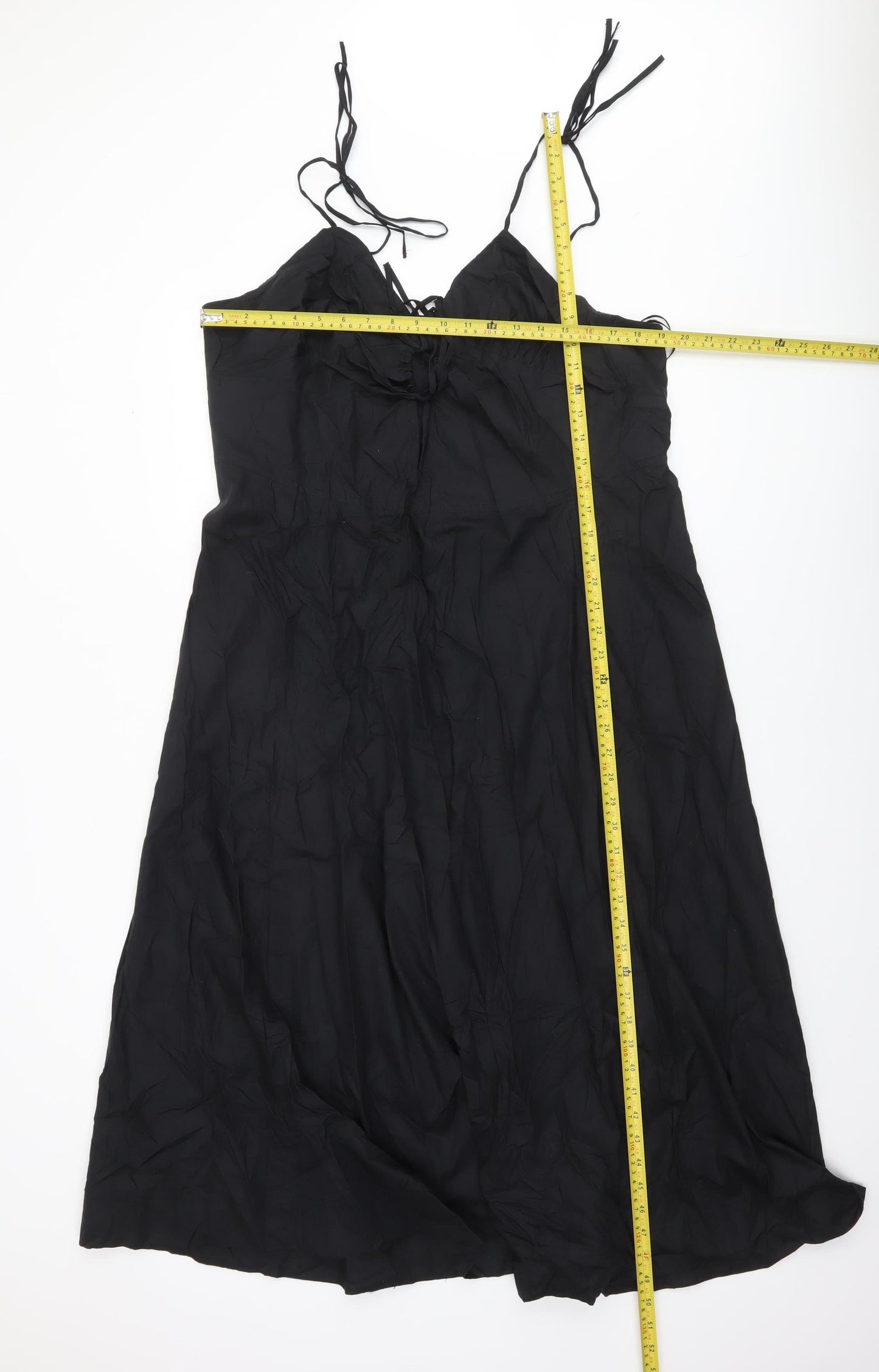 Savida Women’s Black Cotton Midi Slip Dress Size 18