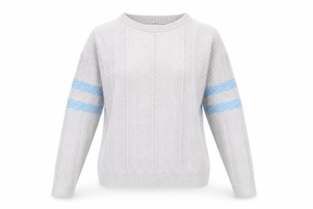 Howies Women Grey Cable-Knit Wool Blend Jumper M