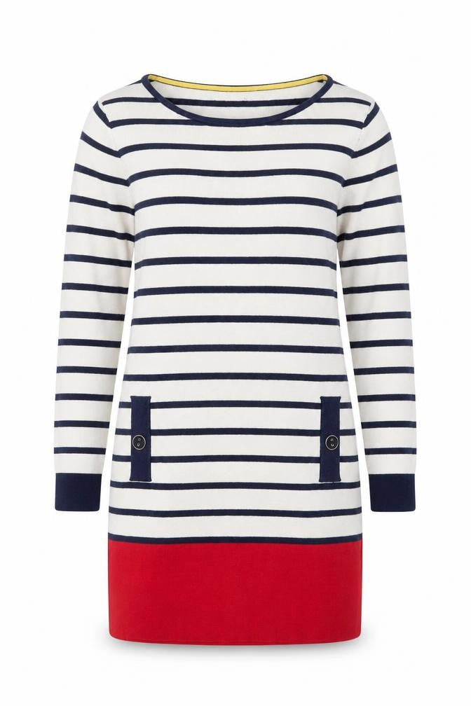Joules Women’s Multicoloured Striped Tunic Jumper Size 8