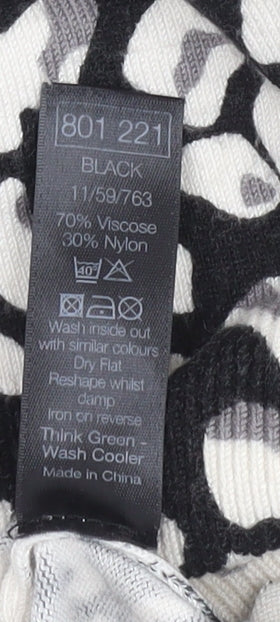 M&Co Women’s Black Animal Print Boat Neck Jumper Size 12