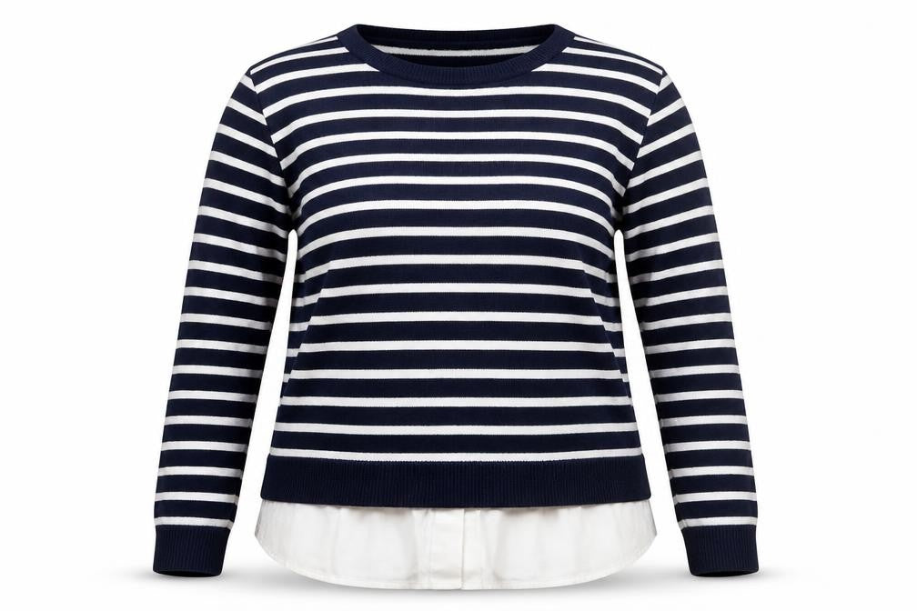 Wallis Petite Women's Blue Striped Crew Neck Long Sleeve Pullover Jumper M